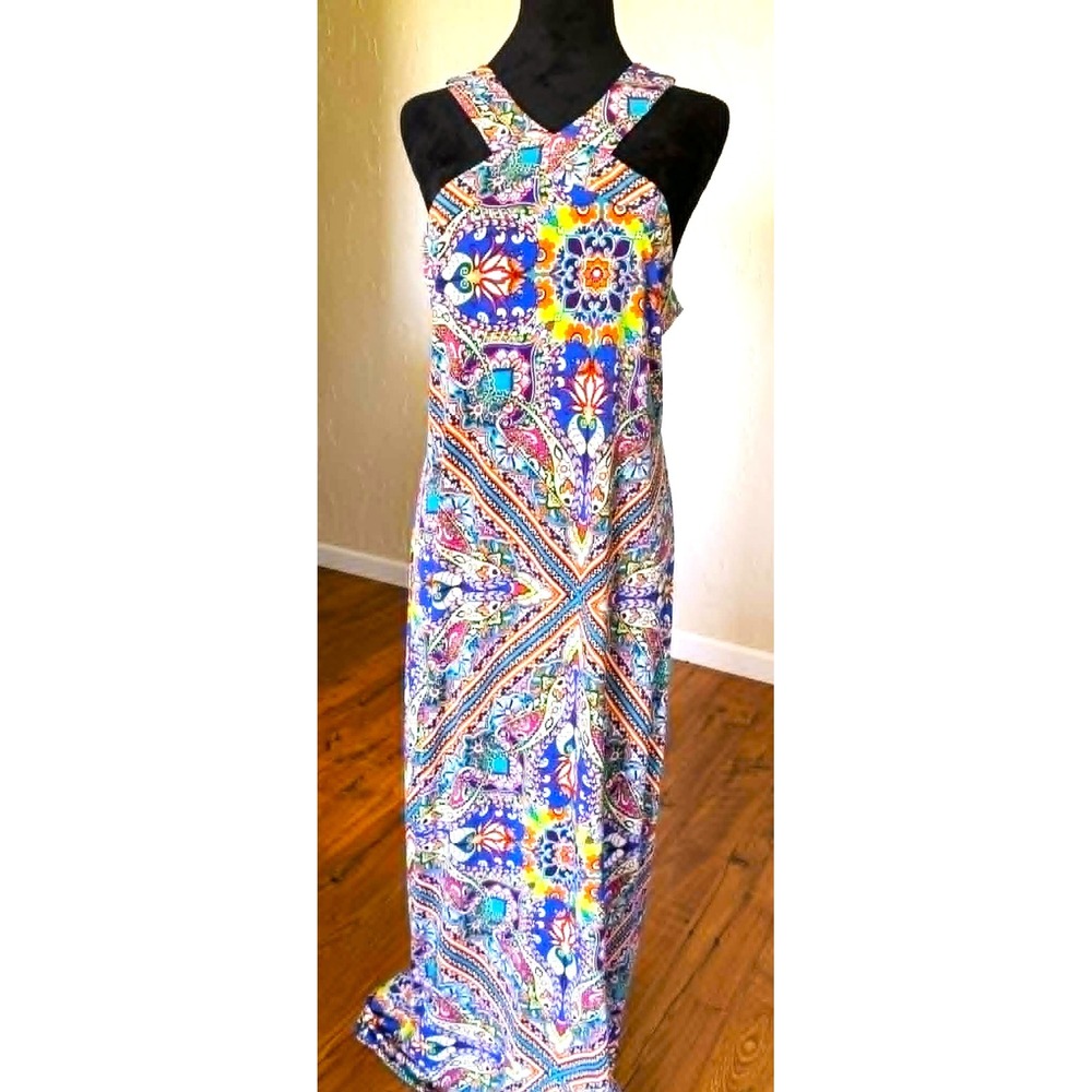 Cupio BoHo Vacation Retro Look Halter‎ Maxi Dress**Missing Size Label